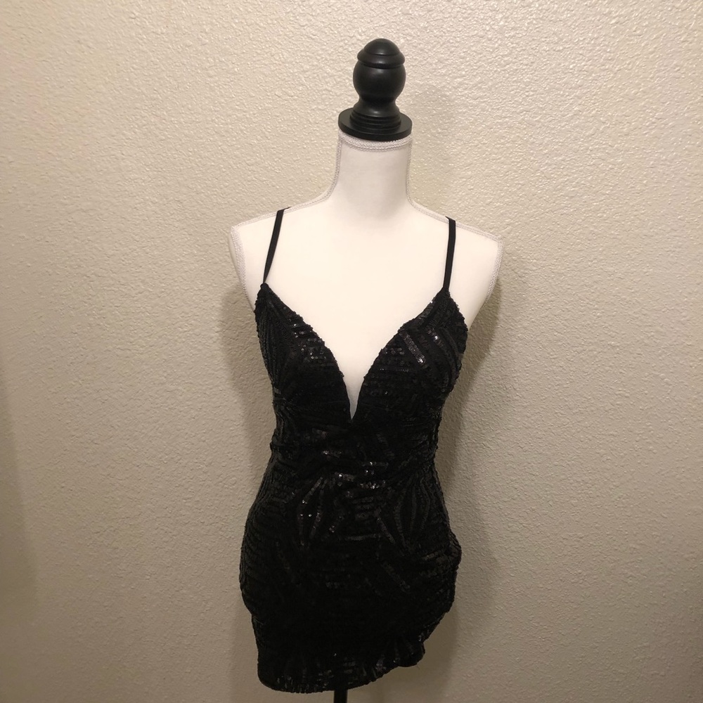 Windsor black sequin mini dress